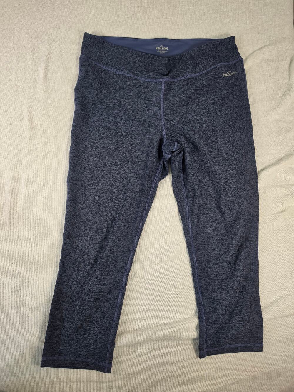 Spalding Navy Heathered Crop Yoga Pants Womens XL
